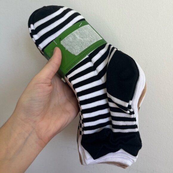 NWTKateSpadeWomenNeutralMixedAnimalStripePrintCrewSocksUS - Picture 3 of 4